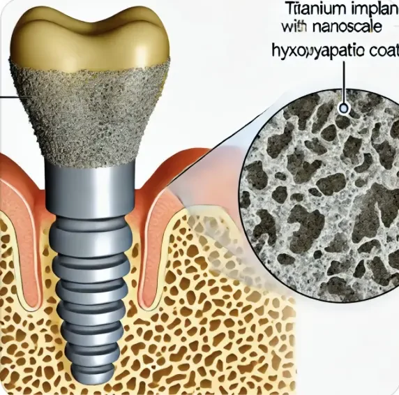 Nanostructured Hydroxyapatite Coatings Improve Osseointegration on Titanium Implants