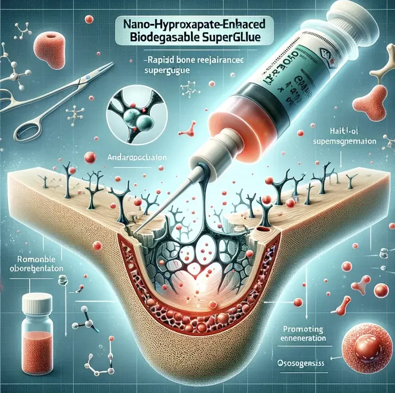 纳米羟基磷灰石增强型可降解超强胶：用于快速骨修复与促进成骨的创新材料