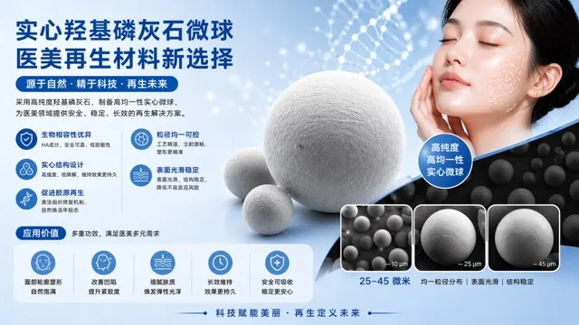 实心羟基磷灰石微球医美再生材料应用示意图