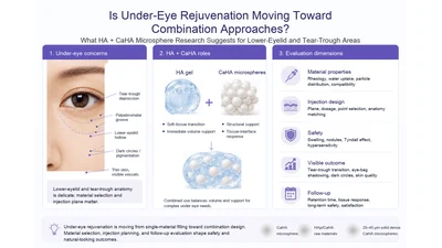 Infographic on HA and CaHA microsphere combination approaches for under-eye rejuvenation