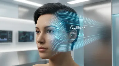 Vectra 3D 面部太阳穴填充三维测量示意图